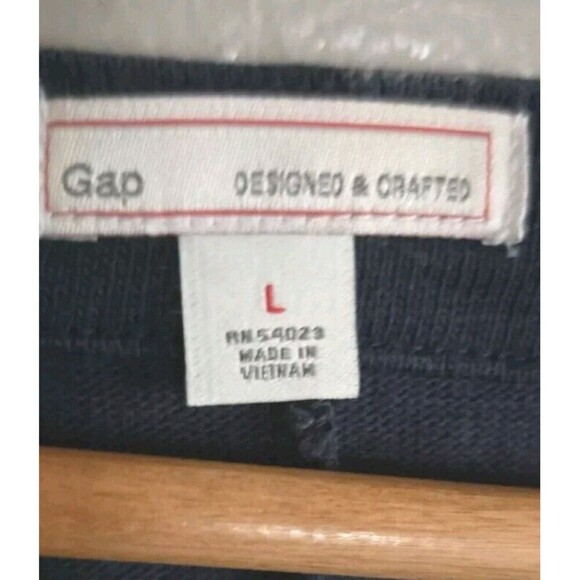 Gap Dress Womens Large Blue Leopard Print Gold Zip Hem Knee Length Cotton - Picture 2 of 7